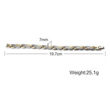 Load image into Gallery viewer, New Style Fashion Men Bracelet Stainless Steel + Gold Plating Magnet Bracelet, Size: 19.7cm*7mm - Mega Discount Store Ghana