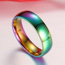 Load image into Gallery viewer, Style Fashion Unisex Jewelry Titanium Steel Colorful Glare Rainbow Ring - Mega Discount Store Ghana
