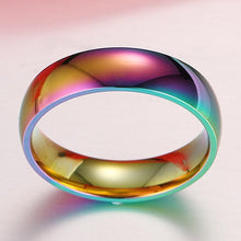 Load image into Gallery viewer, Style Fashion Unisex Jewelry Titanium Steel Colorful Glare Rainbow Ring - Mega Discount Store Ghana