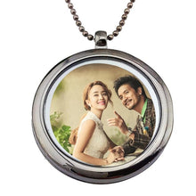 Load image into Gallery viewer, Unisex Valentines Day Gift Personalized Round Photo Pendant Chain Necklace - Mega Discount Store Ghana