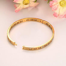 Load image into Gallery viewer, Unisex Roman Numerals Carving Crystal Inlaid Titanium Steel Bracelet, Size: 6.2*5.8*1cm - Mega Discount Store Ghana