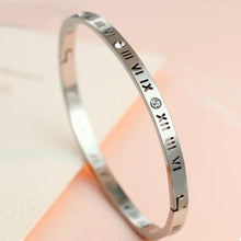 Load image into Gallery viewer, Unisex Roman Numerals Carving Crystal Inlaid Titanium Steel Bracelet, Size: 6.2*5.8*1cm - Mega Discount Store Ghana