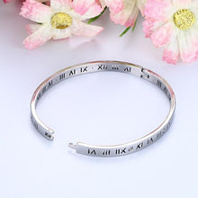 Load image into Gallery viewer, Unisex Roman Numerals Carving Crystal Inlaid Titanium Steel Bracelet, Size: 6.2*5.8*1cm - Mega Discount Store Ghana
