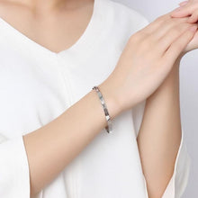 Load image into Gallery viewer, Unisex Roman Numerals Carving Crystal Inlaid Titanium Steel Bracelet, Size: 6.2*5.8*1cm - Mega Discount Store Ghana