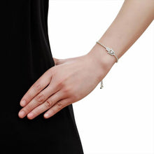 Load image into Gallery viewer, Valentines Day Gift Hamsa Hand Crystal Inlaid Hand Chain Bracelet, Chain Length: 25cm(Silver) - Mega Discount Store Ghana