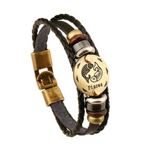 Load image into Gallery viewer, 2 PCS Couple Lovers Jewelry Leather Braided Pisces Constellation Detail Hand Chain Bracelet - Mega Discount Store Ghana