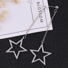 Load image into Gallery viewer, Fashion Tassel Rhinestone Five-pointed Star Pendant Alloy Earrings - Mega Discount Store Ghana