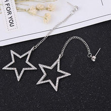 Load image into Gallery viewer, Fashion Tassel Rhinestone Five-pointed Star Pendant Alloy Earrings - Mega Discount Store Ghana