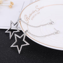 Load image into Gallery viewer, Fashion Tassel Rhinestone Five-pointed Star Pendant Alloy Earrings - Mega Discount Store Ghana
