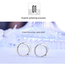 Load image into Gallery viewer, 2 PCS Women S925 Silver Platinum Diamond Hoop Earrings Valentines Day Gift - Mega Discount Store Ghana