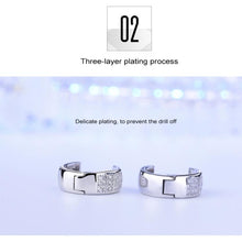 Load image into Gallery viewer, 2 PCS Women S925 Silver Platinum Diamond Hoop Earrings Valentines Day Gift - Mega Discount Store Ghana