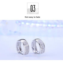 Load image into Gallery viewer, 2 PCS Women S925 Silver Platinum Diamond Hoop Earrings Valentines Day Gift - Mega Discount Store Ghana