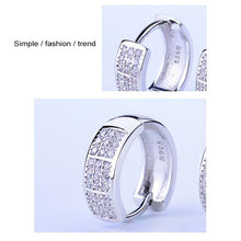 Load image into Gallery viewer, 2 PCS Women S925 Silver Platinum Diamond Hoop Earrings Valentines Day Gift - Mega Discount Store Ghana
