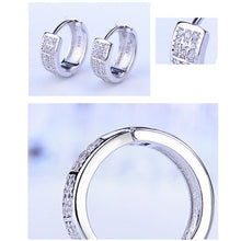 Load image into Gallery viewer, 2 PCS Women S925 Silver Platinum Diamond Hoop Earrings Valentines Day Gift - Mega Discount Store Ghana