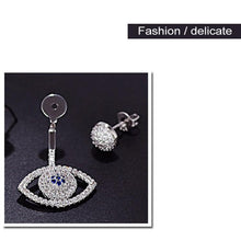 Load image into Gallery viewer, 2 PCS Fashion Platinum Plated Diamond Blue Evil Eye Pendant Earrings - Mega Discount Store Ghana