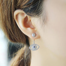 Load image into Gallery viewer, 2 PCS Fashion Platinum Plated Diamond Blue Evil Eye Pendant Earrings - Mega Discount Store Ghana