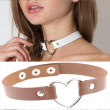 Load image into Gallery viewer, PU Leather Heart Shape Punk Collar Fashion Female Choker Necklace, Random Color Delivery - Mega Discount Store Ghana