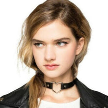 Load image into Gallery viewer, PU Leather Heart Shape Punk Collar Fashion Female Choker Necklace, Random Color Delivery - Mega Discount Store Ghana