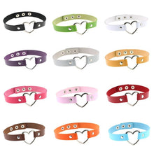 Load image into Gallery viewer, PU Leather Heart Shape Punk Collar Fashion Female Choker Necklace, Random Color Delivery - Mega Discount Store Ghana