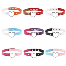 Load image into Gallery viewer, PU Leather Heart Shape Punk Collar Fashion Female Choker Necklace, Random Color Delivery - Mega Discount Store Ghana