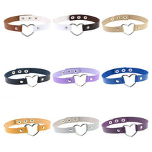 Load image into Gallery viewer, PU Leather Heart Shape Punk Collar Fashion Female Choker Necklace, Random Color Delivery - Mega Discount Store Ghana