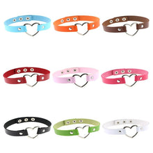 Load image into Gallery viewer, PU Leather Heart Shape Punk Collar Fashion Female Choker Necklace, Random Color Delivery - Mega Discount Store Ghana