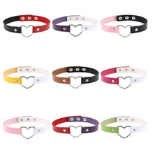 Load image into Gallery viewer, PU Leather Heart Shape Punk Collar Fashion Female Choker Necklace, Random Color Delivery - Mega Discount Store Ghana