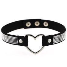Load image into Gallery viewer, Rhinestone Heart Shape Punk Collar Fashion Female Choker Necklace, Random Color Delivery - Mega Discount Store Ghana