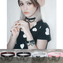 Load image into Gallery viewer, Heart-shape Lock Leather Collar Choker Bracelet, Random Color Delivery - Mega Discount Store Ghana