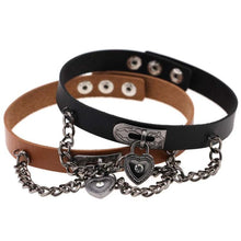Load image into Gallery viewer, Heart-shape Lock Leather Collar Choker Bracelet, Random Color Delivery - Mega Discount Store Ghana