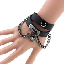Load image into Gallery viewer, Heart-shape Lock Leather Collar Choker Bracelet, Random Color Delivery - Mega Discount Store Ghana