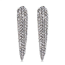 Load image into Gallery viewer, Crescent Moon Pattern Silver-plated Zircon Earrings(Silver) - Mega Discount Store Ghana