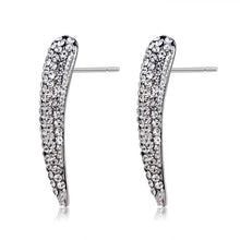 Load image into Gallery viewer, Crescent Moon Pattern Silver-plated Zircon Earrings(Silver) - Mega Discount Store Ghana
