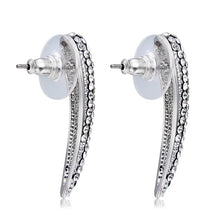 Load image into Gallery viewer, Crescent Moon Pattern Silver-plated Zircon Earrings(Silver) - Mega Discount Store Ghana