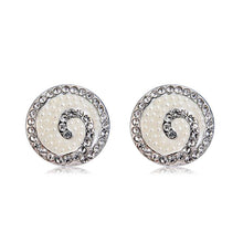 Load image into Gallery viewer, Spiral Pattern Silver-plated Zircon Stud Earrings(Silver) - Mega Discount Store Ghana