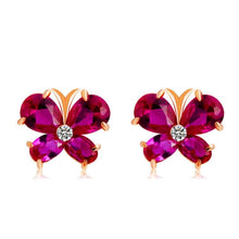 Load image into Gallery viewer, Plated Rose Gold Butterfly Zircon-Embellished Red Crystal Wing Stud Earring(Red) - Mega Discount Store Ghana