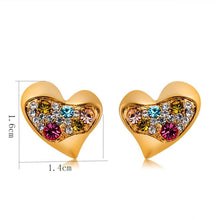 Load image into Gallery viewer, Heart-Shaped Gold-Plated Colored Zircon Stud Earring - Mega Discount Store Ghana