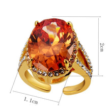 Load image into Gallery viewer, Fashion Gold-Plated Zircon-Embedded Orange Egg-Shaped Crystal Ring for Women Gold with Diamond - Mega Discount Store Ghana
