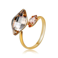 Load image into Gallery viewer, Fashion Gold-Plated Zircon-Embedded Orange Double Crystal Open Ring for Women Gold with Diamond - Mega Discount Store Ghana