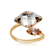 Load image into Gallery viewer, Fashion Gold-Plated Zircon-Embedded Orange Double Crystal Open Ring for Women Gold with Diamond - Mega Discount Store Ghana
