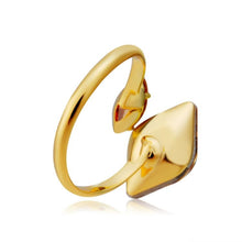 Load image into Gallery viewer, Fashion Gold-Plated Zircon-Embedded Orange Double Crystal Open Ring for Women Gold with Diamond - Mega Discount Store Ghana