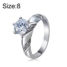 Load image into Gallery viewer, Fashion Silver-Plated Ring Engraved Diamond-Shaped Crystal Ring for Women Silver with Diamond. - Mega Discount Store Ghana