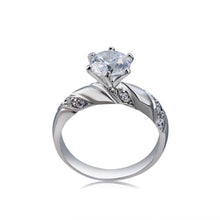 Load image into Gallery viewer, Fashion Silver-Plated Ring Engraved Diamond-Shaped Crystal Ring for Women Silver with Diamond. - Mega Discount Store Ghana