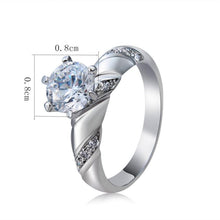 Load image into Gallery viewer, Fashion Silver-Plated Ring Engraved Diamond-Shaped Crystal Ring for Women Silver with Diamond. - Mega Discount Store Ghana