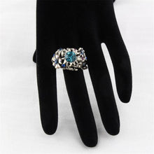 Load image into Gallery viewer, Fashion Plated Old Silver Flower with Colored Crystal Ring for Women Silver with Diamond - Mega Discount Store Ghana