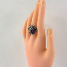 Load image into Gallery viewer, Classic Plated Silver Rose Butterfly Inlay Purple Crystal Mask Ring Silver with Diamond - Mega Discount Store Ghana