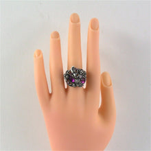 Load image into Gallery viewer, Classic Plated Silver Rose Butterfly Inlay Purple Crystal Mask Ring Silver with Diamond - Mega Discount Store Ghana