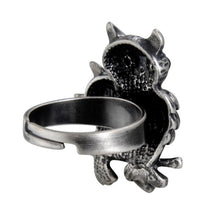 Load image into Gallery viewer, Plated Ancient Silver Double Owl Ring for Men and Women(Silver with Diamond, US, Adjustable Size) - Mega Discount Store Ghana