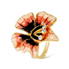 Load image into Gallery viewer, Fashion Gold-Plated Edging Flower Ring for Women(Gold with Diamond, US, Adjustable Size)(Gold) - Mega Discount Store Ghana