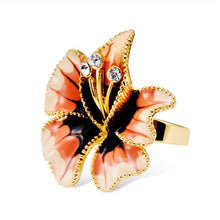 Load image into Gallery viewer, Fashion Gold-Plated Edging Flower Ring for Women(Gold with Diamond, US, Adjustable Size)(Gold) - Mega Discount Store Ghana